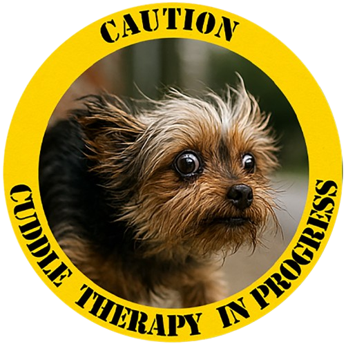 T‑Shirt — "Caution: Cuddle Therapy in Progress" Cute Dog Photo Tee