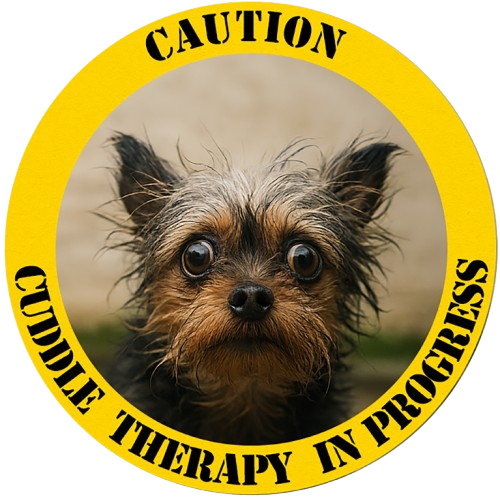 T-Shirt — Caution: Canine Therapy In Progress (Yorkie Dog Graphic)