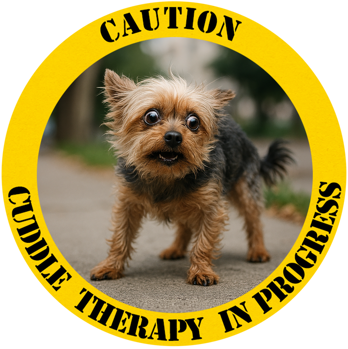 T-Shirt — Caution: Canine Therapy In Progress Cute Dog Badge Tee