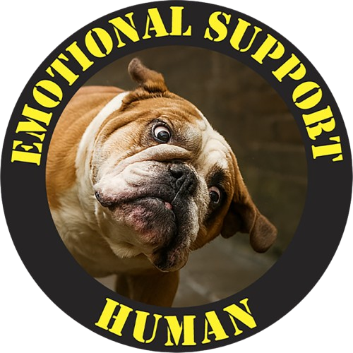 Emotional Support Human T‑Shirt — Funny Dog Face Graphic Tee