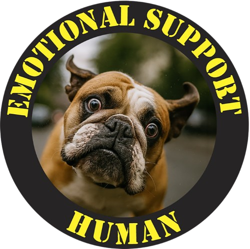 Emotional Support Human T‑Shirt — Cute Bulldog Graphic Tee