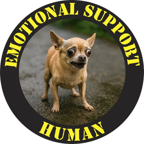 Emotional Support Human T-Shirt — Funny Pet Therapy Tee with Chihuahua Photo