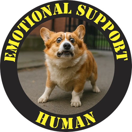Emotional Support Human Tee — Cute Corgi Graphic T-Shirt
