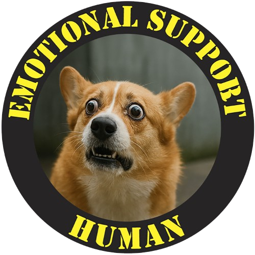 Emotional Support Human Tee — Funny Corgi Pet Lover T-Shirt
