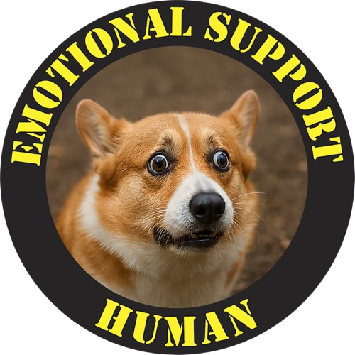 Emotional Support Human T-Shirt — Corgi Badge Graphic Tee