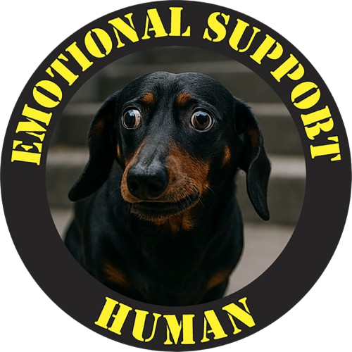 Emotional Support Human Tee — Cute Dachshund Rescue Dog Shirt