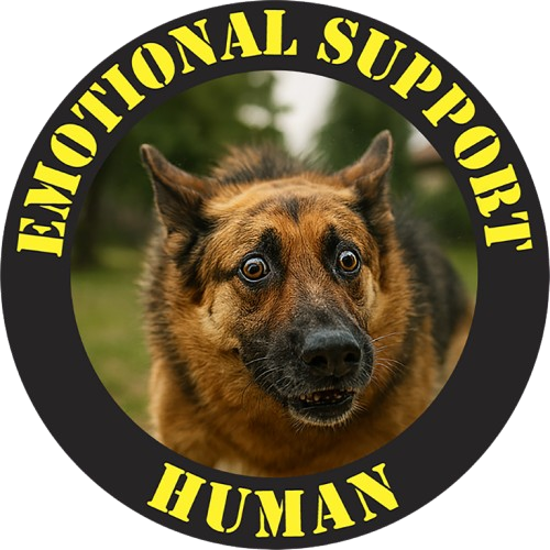 Emotional Support Human T‑Shirt — German Shepherd Badge Tee