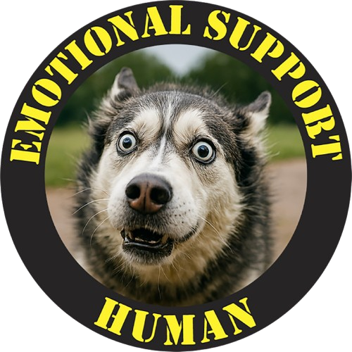 Emotional Support Human T-Shirt – Funny Husky Pet Lover Tee