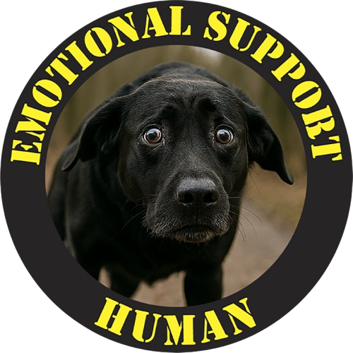 Emotional Support Human T-Shirt — Cute Black Lab Dog Graphic Tee