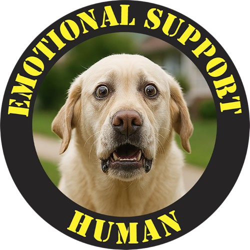 Emotional Support Human T‑Shirt – Funny Dog Face Tee for Dog Lovers