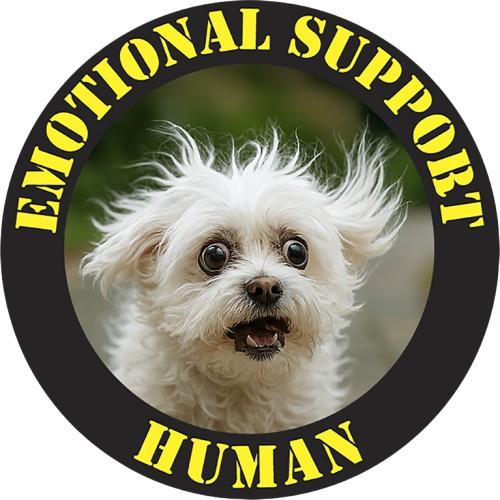 Emotional Support Human T-Shirt — Funny Dog Face Tee for Pet Lovers