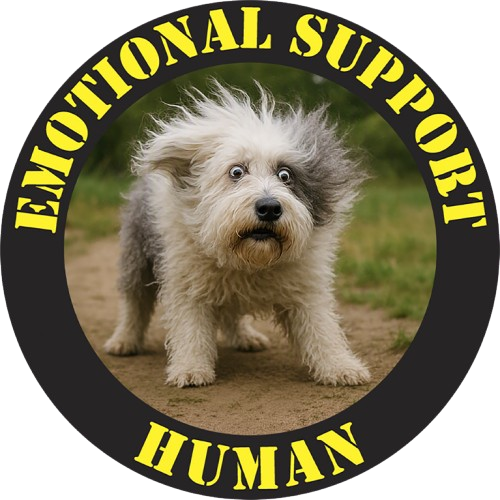 Emotional Support Human T-Shirt — Cute Puppy Badge Tee