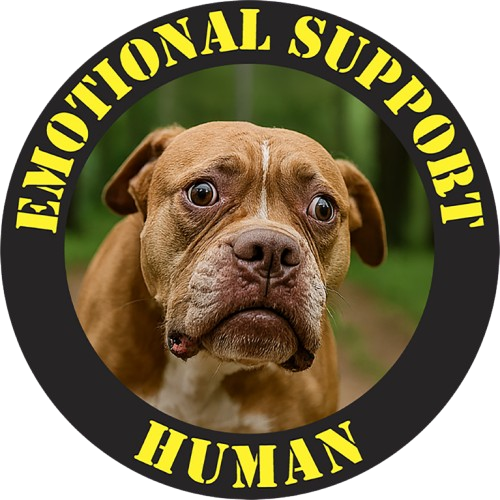 Emotional Support Human T‑Shirt — Funny Dog Face Tee for Pet Lovers