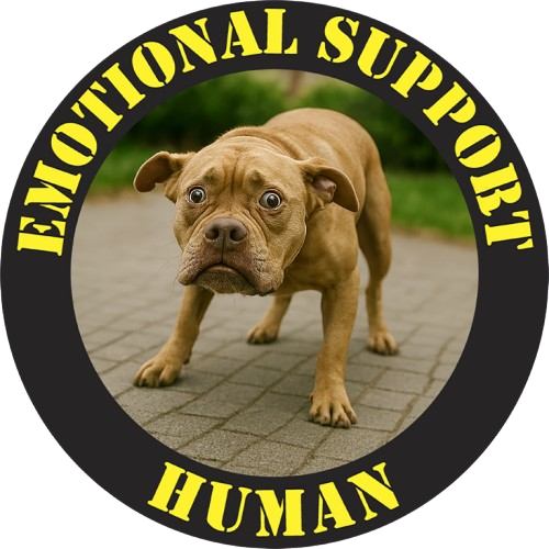 Emotional Support Human T-Shirt — Funny Pet Lover Tee with Dog Photo