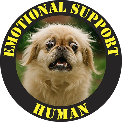 Emotional Support Human T-Shirt — Funny Dog Face Graphic Tee