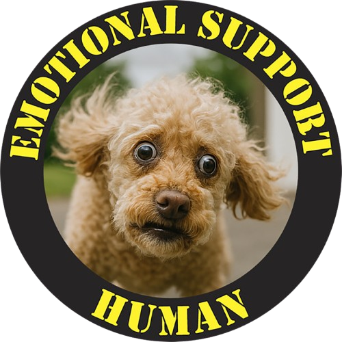 Emotional Support Human T‑Shirt — Cute Rescue Dog Badge Tee