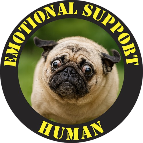 Emotional Support Human T-Shirt — Funny Pug Pet Lover Tee