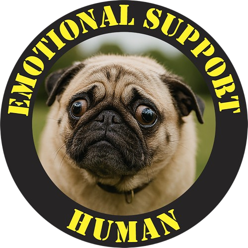 Emotional Support Human Tee — Cute Pug Graphic T-Shirt