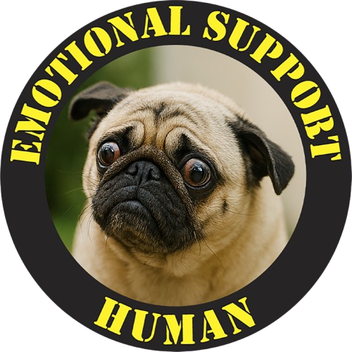Emotional Support Human T-Shirt – Pug Dog Graphic Tee