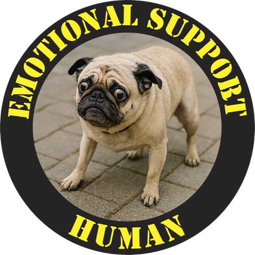 Emotional Support Human T-Shirt — Funny Pug Pet Lover Tee