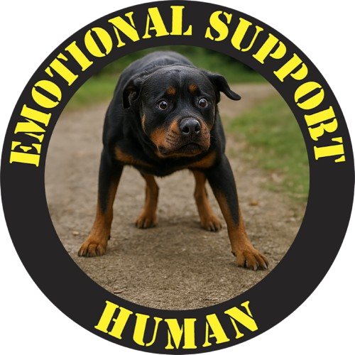 Emotional Support Human T-Shirt – Funny Rottweiler Dog Tee