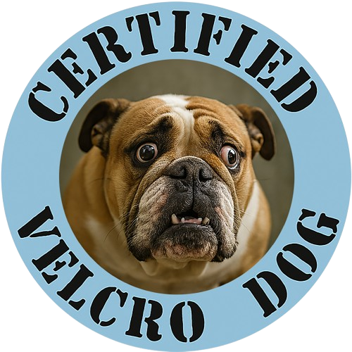 Certified Velcro Dog T-Shirt — Funny Bulldog Pet Owner Tee