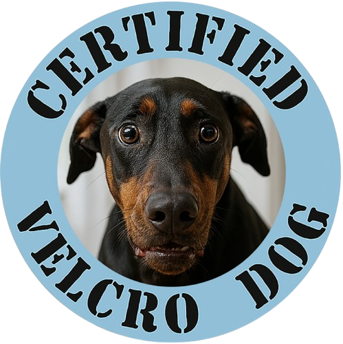 Certified Velcro Dog T-Shirt — Funny Doberman Pet Mom/Dad Tee