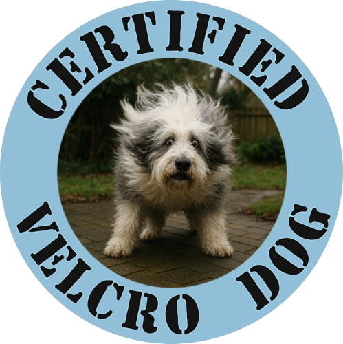 Certified Velcro Dog T-Shirt — Funny Pet Lover Tee with Puppy Photo