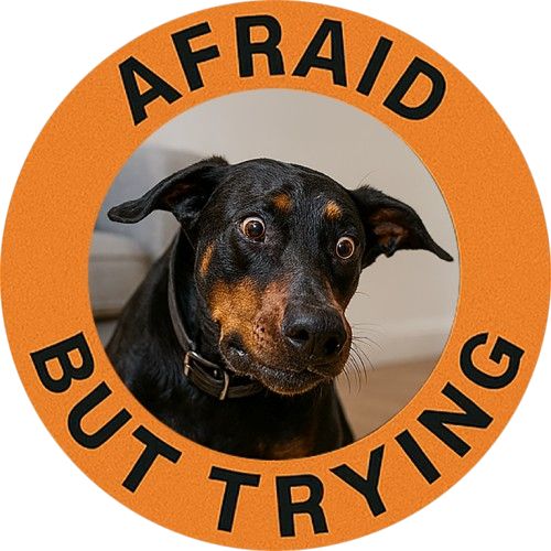 Afraid But Trying T-Shirt — Cute Anxious Dog Motivational Tee