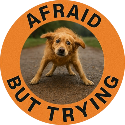 Afraid But Trying T-Shirt — Cute Nervous Dog Graphic Tee
