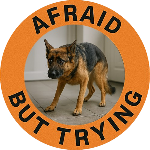 Afraid But Trying Tee — Motivational Dog Graphic T-Shirt