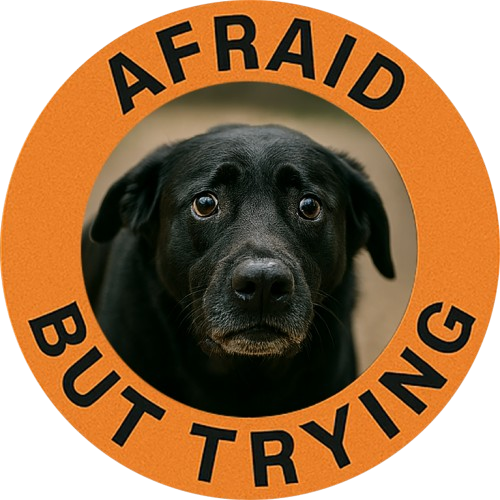 Afraid But Trying T-Shirt — Encouraging Dog Graphic Tee