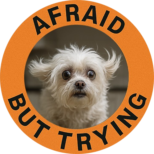 Afraid But Trying T-Shirt — Cute Anxious Dog Motivational Tee