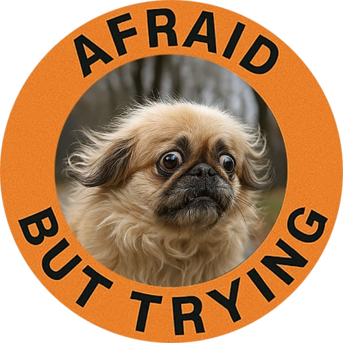 Afraid But Trying Tee — Cute Anxious Pekingese Graphic Shirt