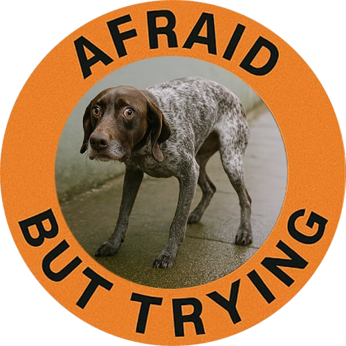 Afraid But Trying Tee — Motivational Dog Graphic T-Shirt