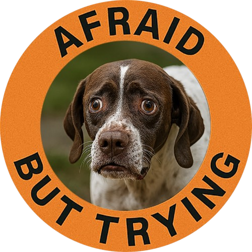 Afraid But Trying T-Shirt — Cute Dog Motivational Tee
