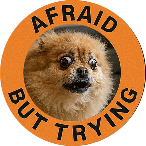 Afraid But Trying Tee — Cute Pomeranian Motivational Dog T-Shirt