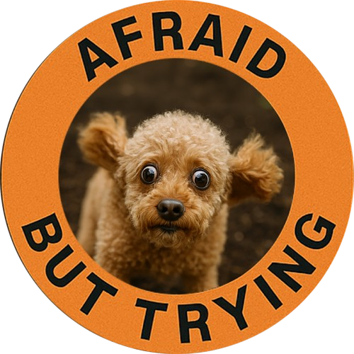 Afraid But Trying T-Shirt — Cute Nervous Dog Motivational Tee