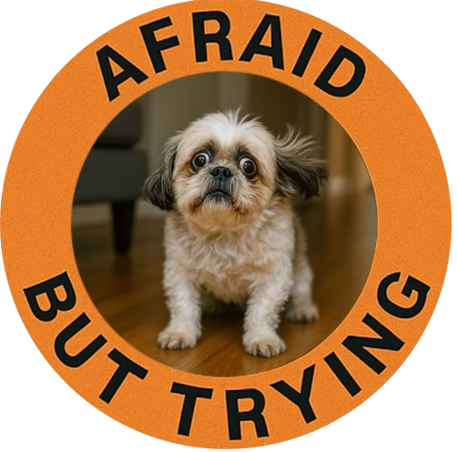 Afraid But Trying T-Shirt — Cute Shih Tzu Motivational Tee