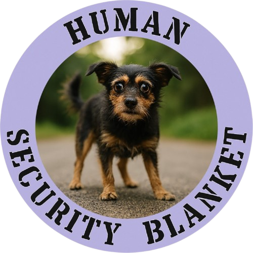 T-Shirt — "Human Security Blanket" Funny Dog Photo Tee