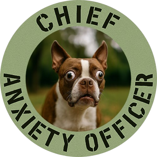 Chief Anxiety Officer Dog T-Shirt — Funny Boston Terrier Pet Tee