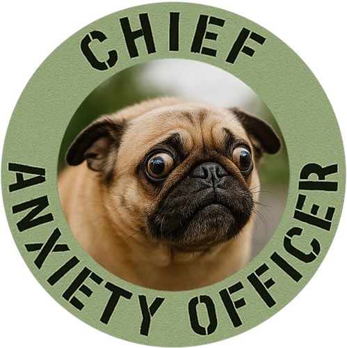 Chief Anxiety Officer Tee — Funny Pug Graphic T-Shirt
