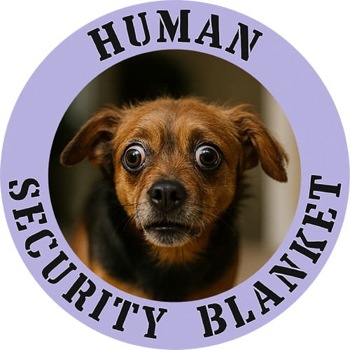 Human Security Blanket Tee — Cute Dog Graphic T-Shirt