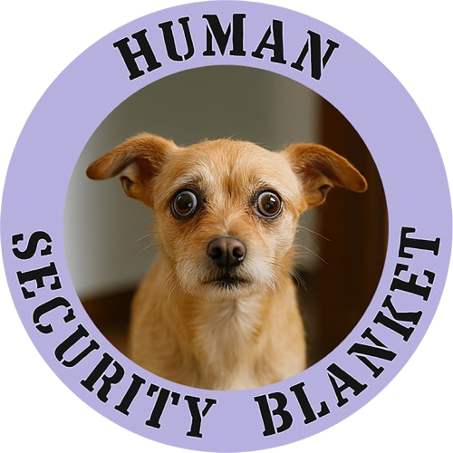 Human Security Blanket T-Shirt — Cute Dog Photo Graphic Tee