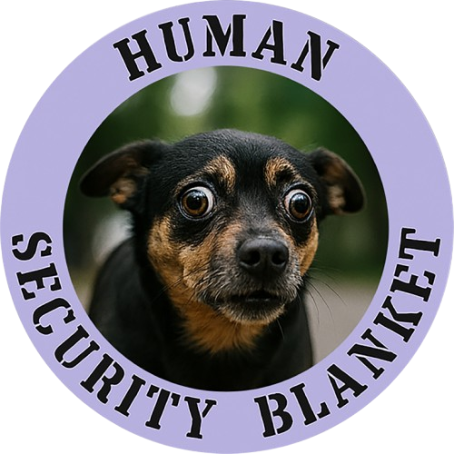 Human Security Blanket T-Shirt — Cute Dog Graphic Tee for Dog Lovers