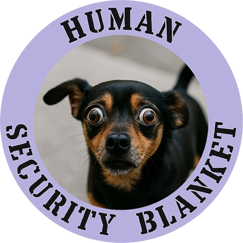 T-Shirt — "Human Security Blanket" Dog Face Graphic Tee
