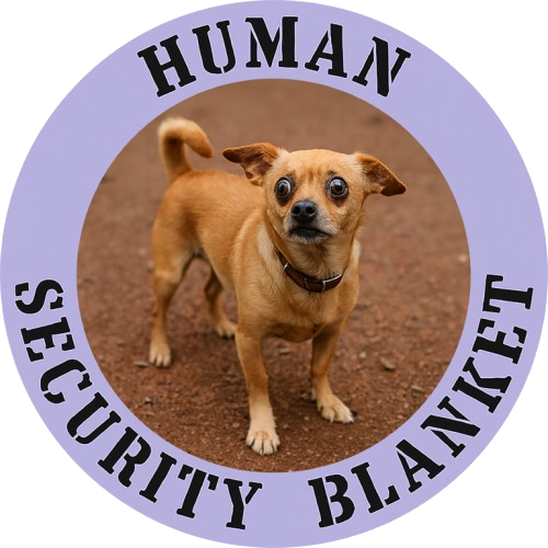T-Shirt — "Human Security Blanket" Cute Dog Circle Graphic Tee