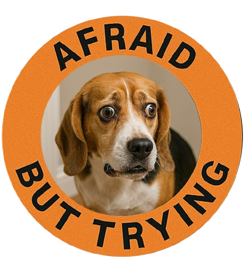 Afraid But Trying Tee — Cute Beagle Motivational Dog T-Shirt