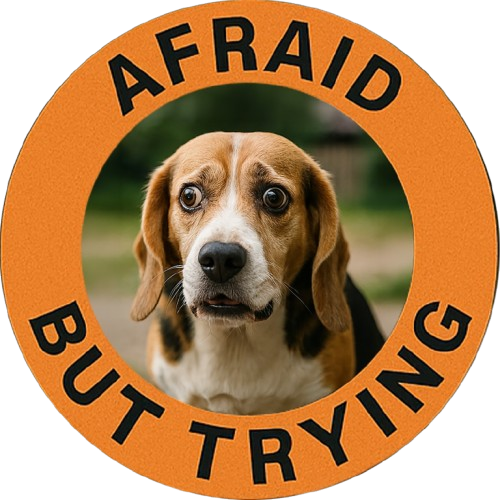 Afraid But Trying Tee — Cute Beagle Motivational Dog T-Shirt