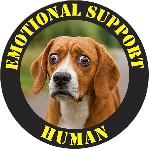 Emotional Support Human Tee — Funny Dog Badge T-Shirt